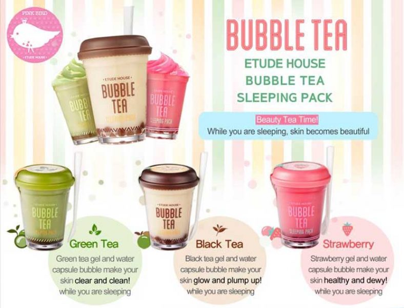 Etude House Bubble Tea Sleeping Pack มาส์กชานมไข่มุก