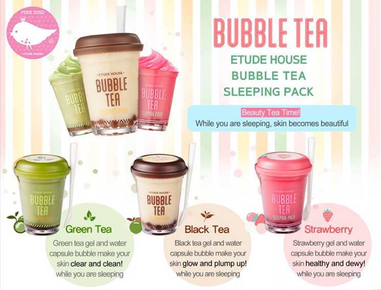 Etude House Bubble Tea Sleeping Pack มาส์กชานมไข่มุก